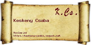 Keskeny Csaba névjegykártya